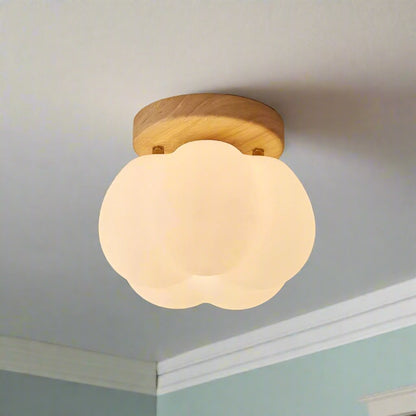 Pumpkin-shaped Flush Mount Ceiling Lamp