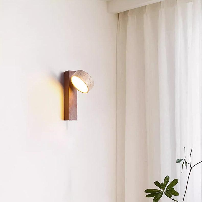 Off-white Travertine Wall Lamp in Wabi Sabi Style