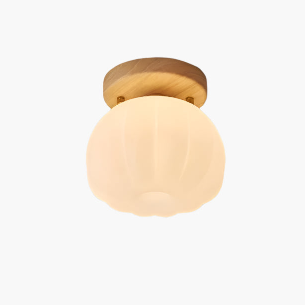 Pumpkin-shaped Flush Mount Ceiling Lamp