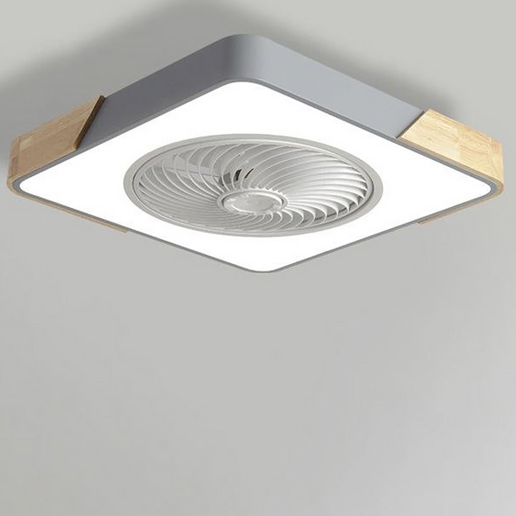 Integreret LED-loftventilator uden blade, rund firkantet, med fjernbetjening