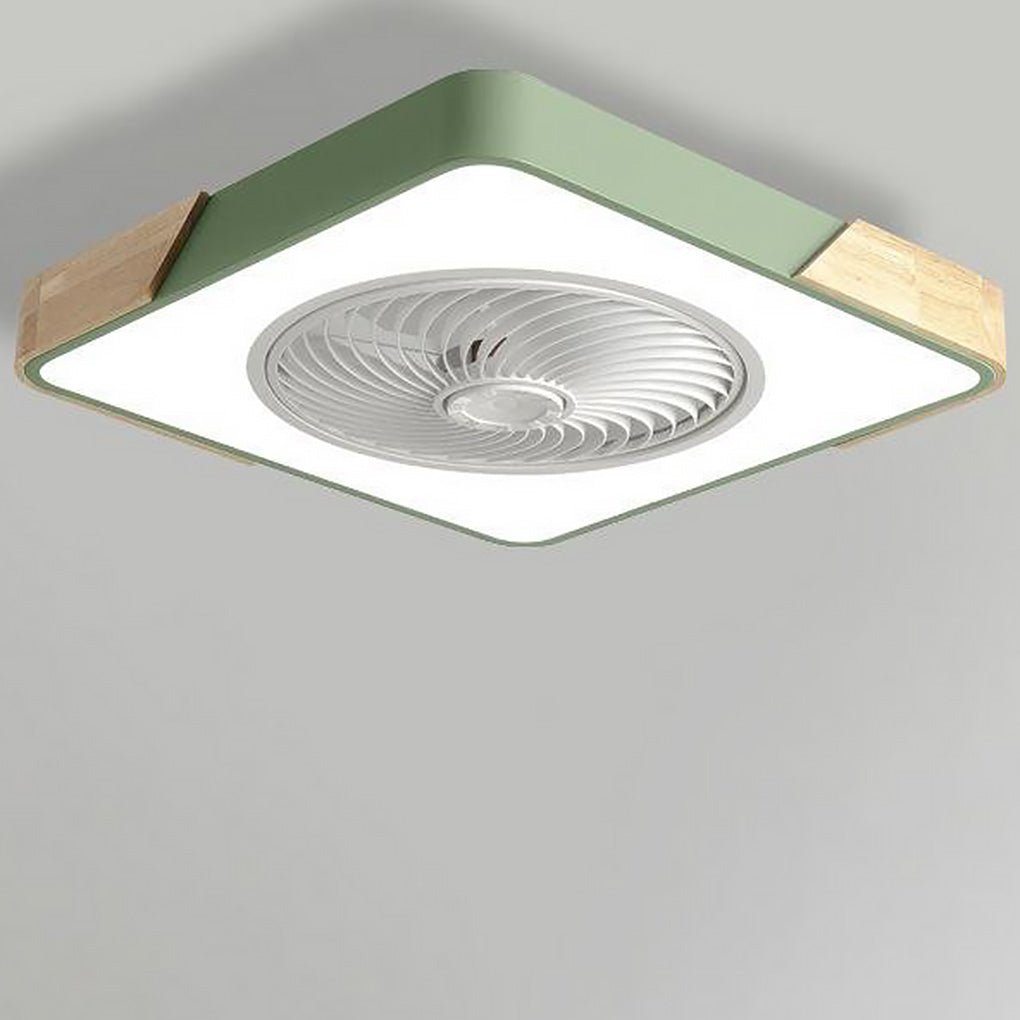 Integreret LED-loftventilator uden blade, rund firkantet, med fjernbetjening