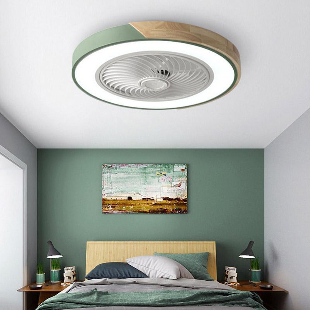 Integreret LED-loftventilator uden blade, rund firkantet, med fjernbetjening