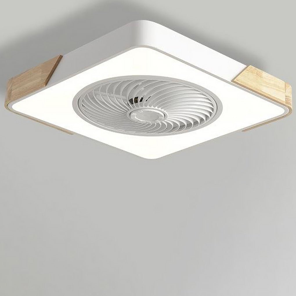 Integreret LED-loftventilator uden blade, rund firkantet, med fjernbetjening