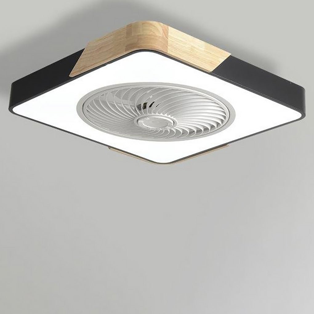 Integreret LED-loftventilator uden blade, rund firkantet, med fjernbetjening