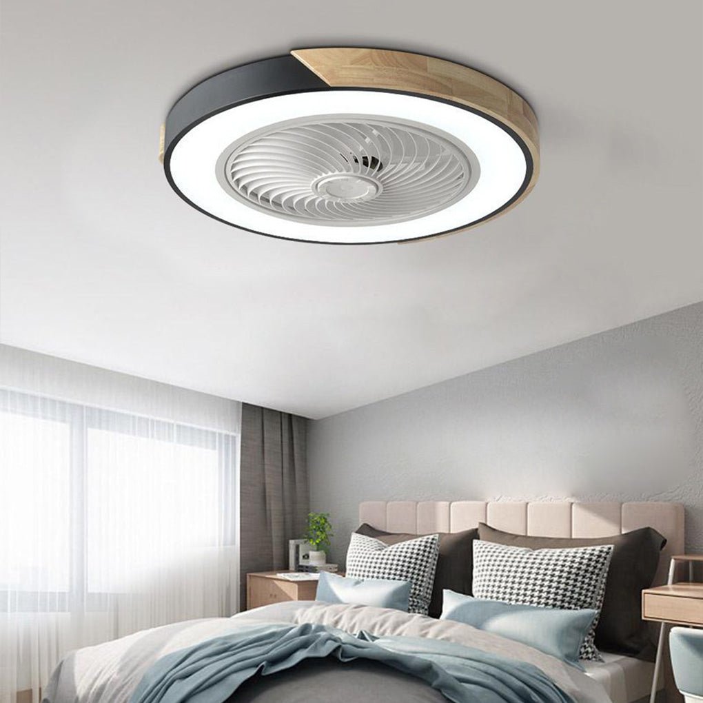 Integreret LED-loftventilator uden blade, rund firkantet, med fjernbetjening
