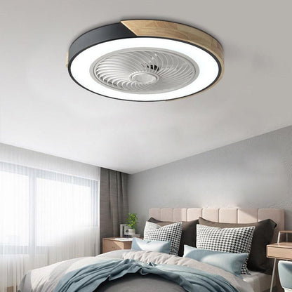 Integreret LED-loftventilator uden blade, rund firkantet, med fjernbetjening