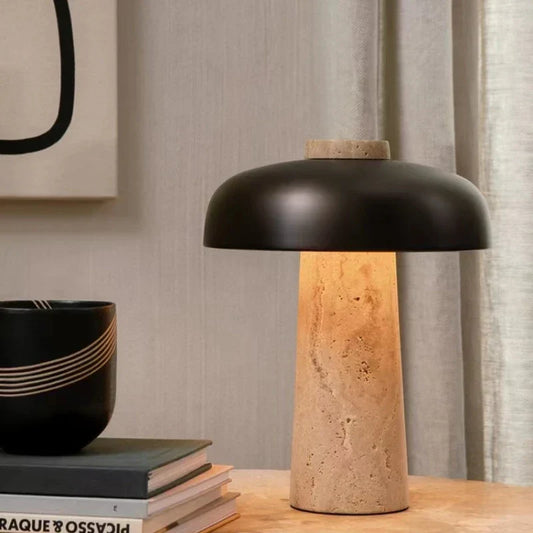 Travertin bordlampe
 - lichtdekor.com