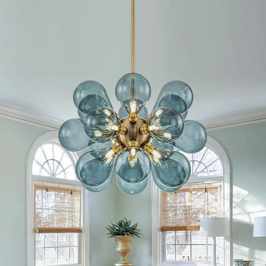 Blå glasskulele-lysestake
 - lichtdekor.com