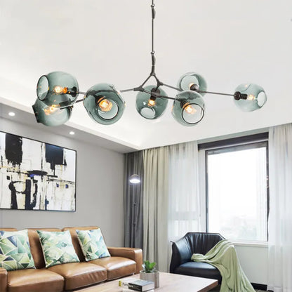 Sputnik Chandelier with Bifurcating Bubble Glass