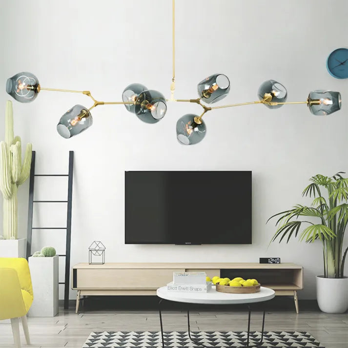 Sputnik Chandelier with Bifurcating Bubble Glass