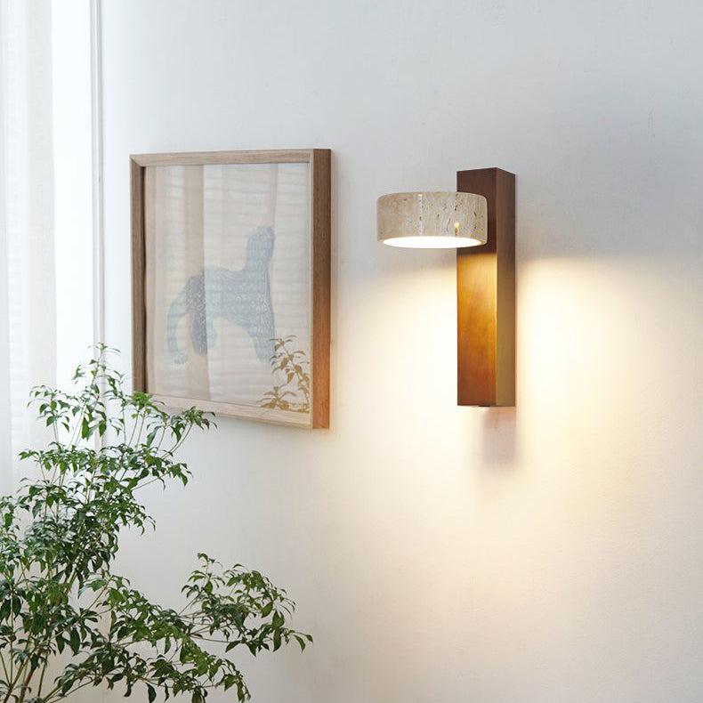Off-white Travertine Wall Lamp in Wabi Sabi Style