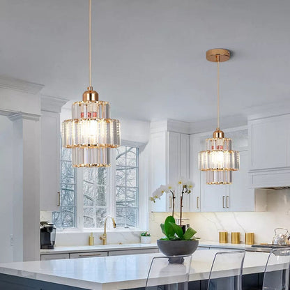 Fernando – Lagdelt Glas og Krystal Loftslampe